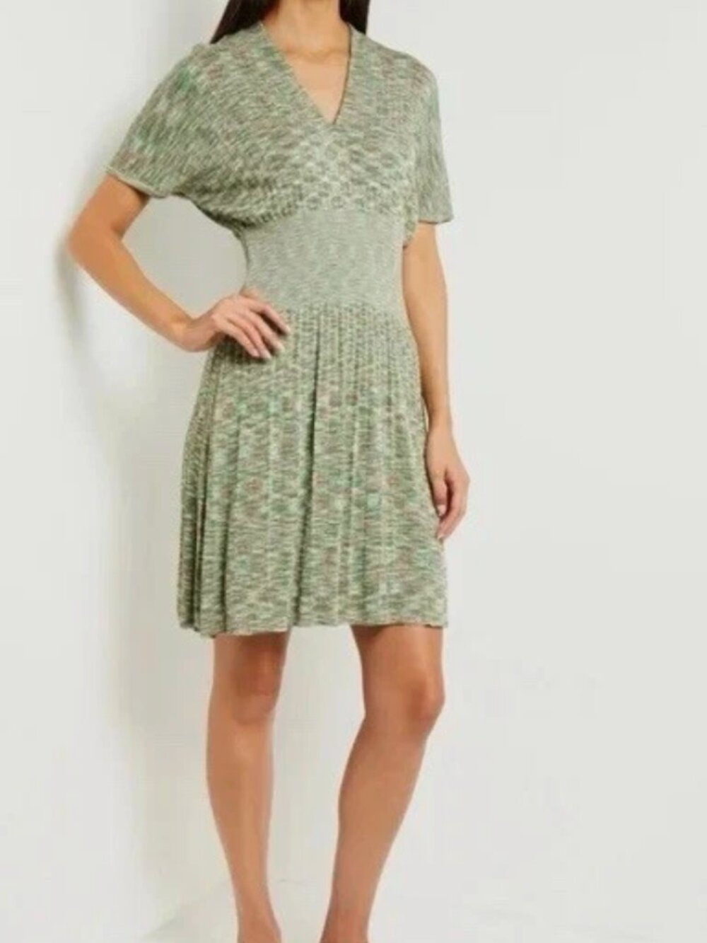 Misook Viscose Mini Fit & Flare Green Dress Size S From Nordstrom
